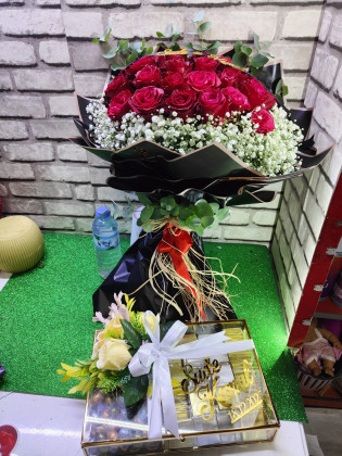 21 Gülden kız isteme buketi çikolatalı